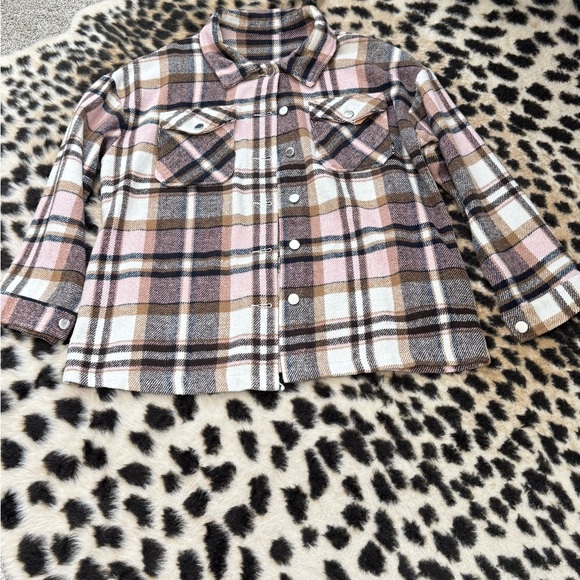Plaid Jacket in Pink and Brown - Picture 1 of 2